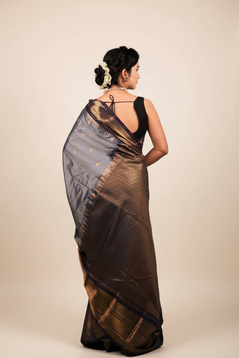 Kanjivaram Silk Gold and Black