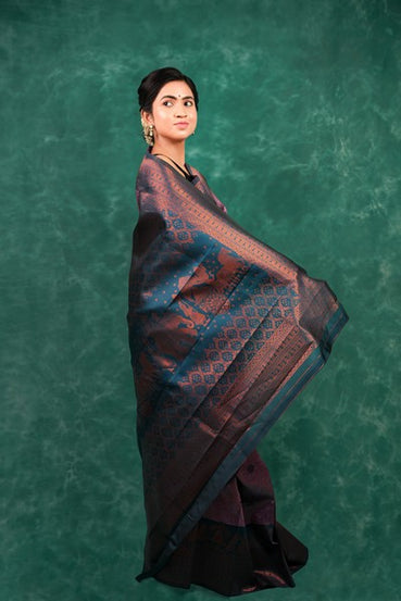 Kanjivaram Silk Wine Color