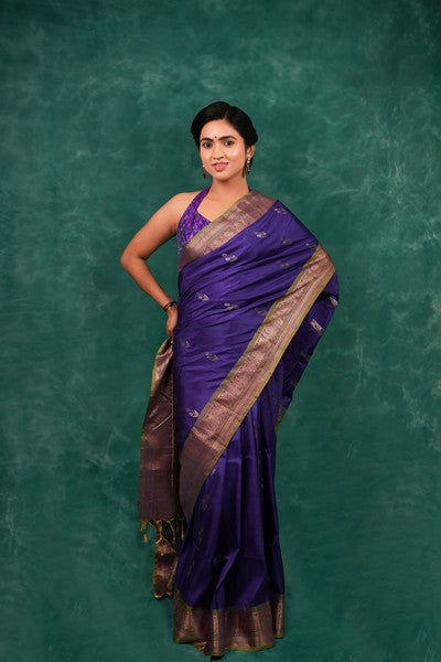 Tussar Silk   Aubergine