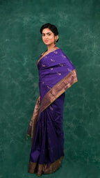 Tussar Silk   Aubergine