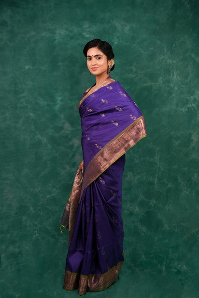 Tussar Silk   Aubergine