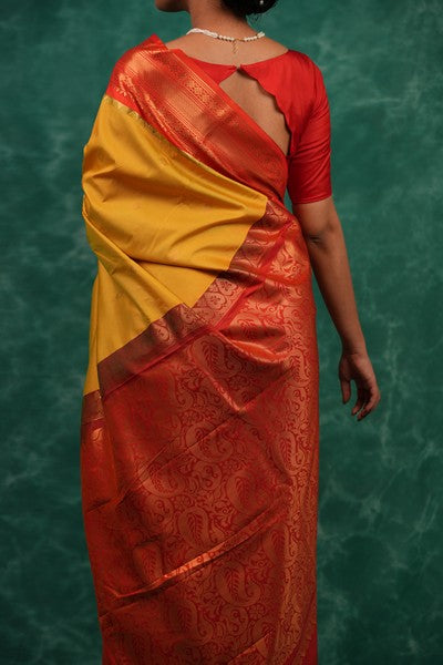 Semi Gadwal Mustard Yellow