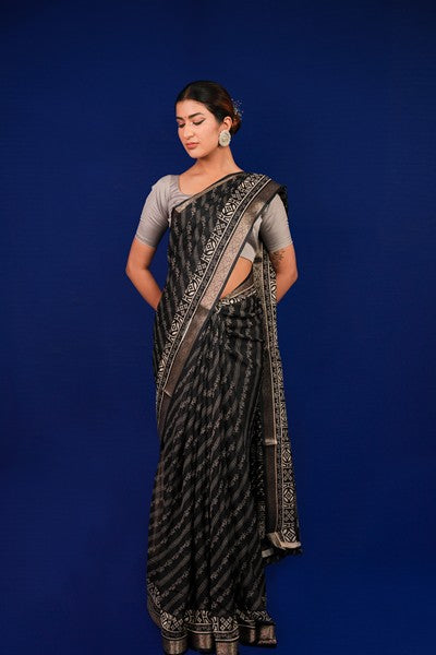 Bandhini Style Black and Gold