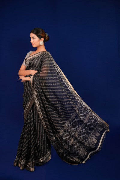 Bandhini Style Black and Gold