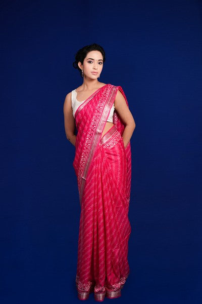Bandani-Style  Fuchsia Silk Blend