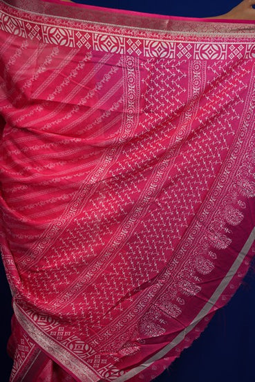 Bandani-Style  Fuchsia Silk Blend