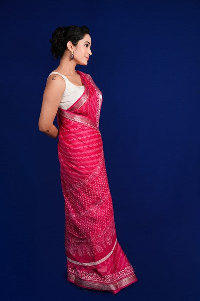 Bandani-Style  Fuchsia Silk Blend