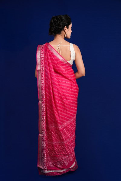 Bandani-Style  Fuchsia Silk Blend
