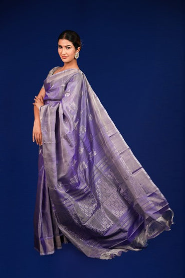 Uppada Pattu Saree  Purple / Metallic Silver