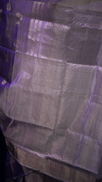 Uppada Pattu Saree  Purple / Metallic Silver