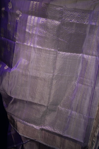 Uppada Pattu Saree  Purple / Metallic Silver