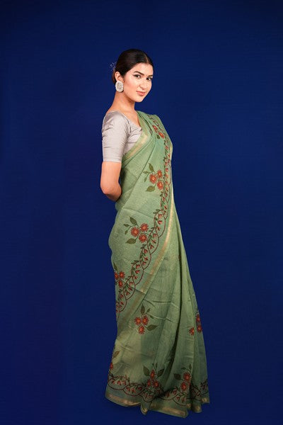 Tissue Saree Sage Green