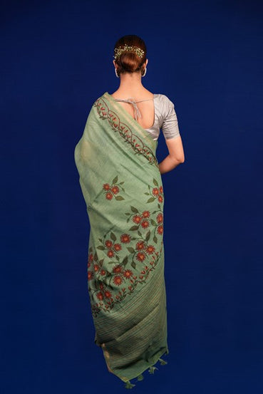 Tissue Saree Sage Green
