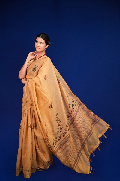 Tissue Saree Golden Beige