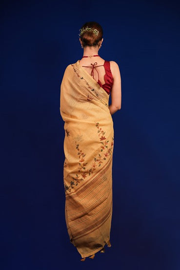 Tissue Saree Golden Beige