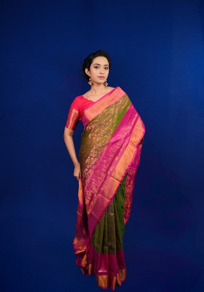 Uppada Allover Moss Green