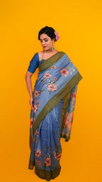 Digital Print  Sky Blue