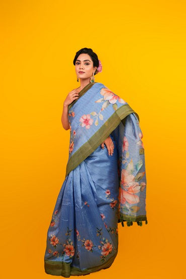 Digital Print  Sky Blue