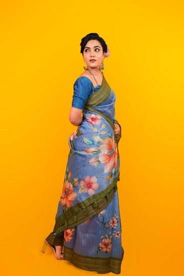 Digital Print  Sky Blue