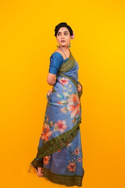 Digital Print  Sky Blue