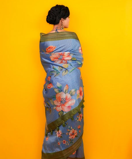 Digital Print  Sky Blue