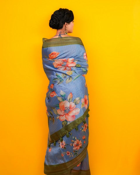 Digital Print  Sky Blue