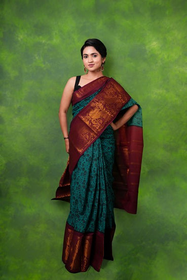 Meena Cotton Peacock Green