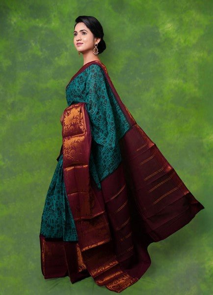 Meena Cotton Peacock Green