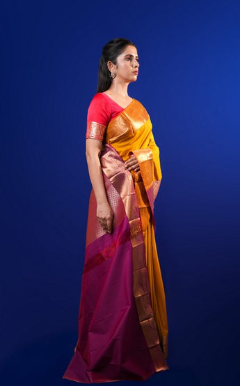 Kanchipuram Silk Mustard Yellow