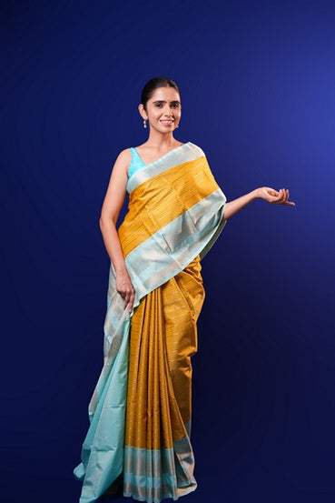 Kanchipuram Silk Mustard Yellow