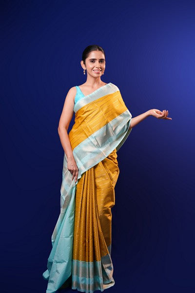 Kanchipuram Silk Mustard Yellow