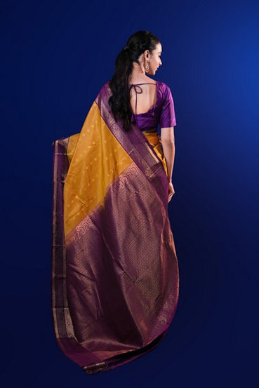 Kanchipuram Silk Golden-Yellow