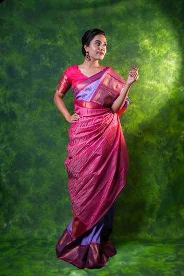 Kanchipuram Saree Rani Pink