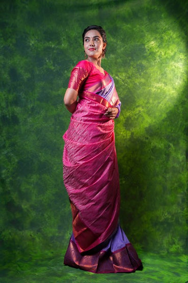 Kanchipuram Saree Rani Pink