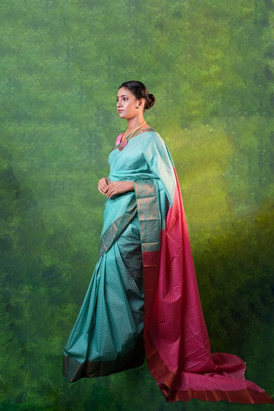 Kanchipuram Saree Aqua Blue