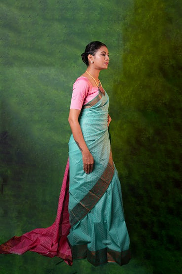 Kanchipuram Saree Aqua Blue