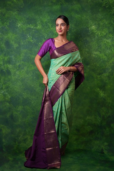 Kanchipuram Saree Sea Green