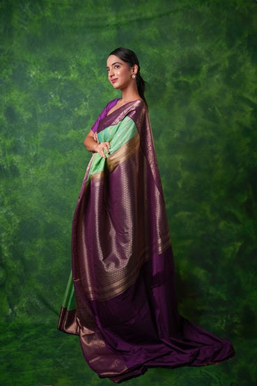 Kanchipuram Saree Sea Green
