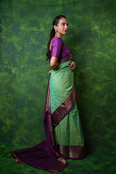 Kanchipuram Saree Sea Green