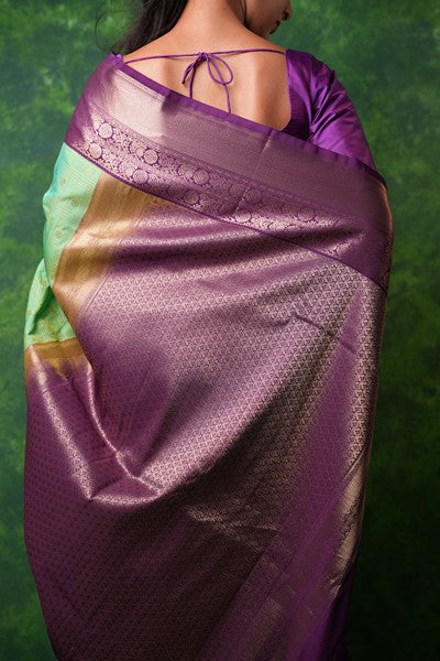 Kanchipuram Saree Sea Green