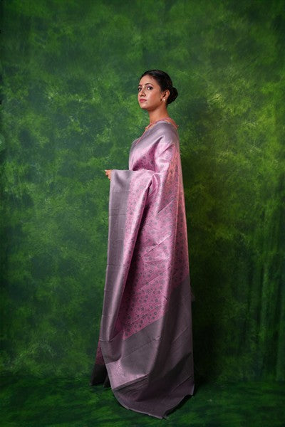 Kanchipuram Stunning Grey and Pink