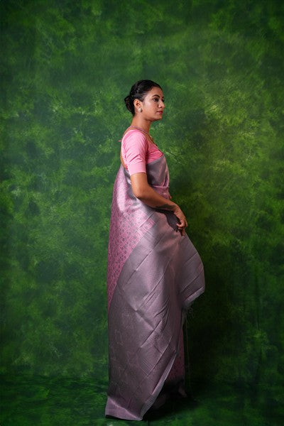 Kanchipuram Stunning Grey and Pink