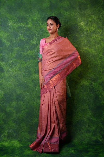 Kanchipuram Elegant Rose Pink