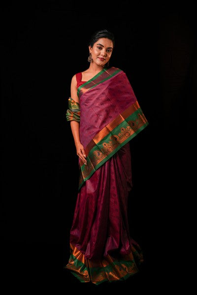 Kanchipuram Bottle Green Silk