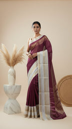 The Mahira Maroon Zari Saree