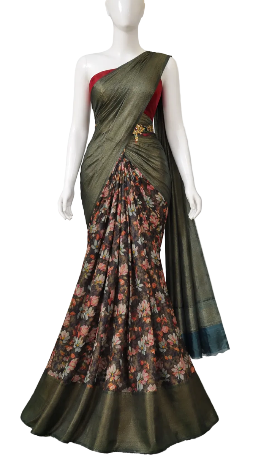 Tussar Silk   Aubergine