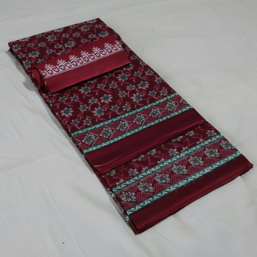 Deep Maroon with Teal