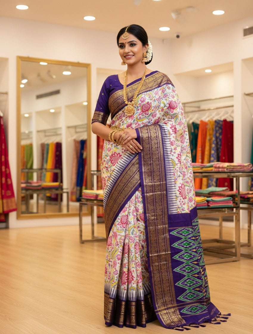 Ikkat Silk - Silk Mark Certified