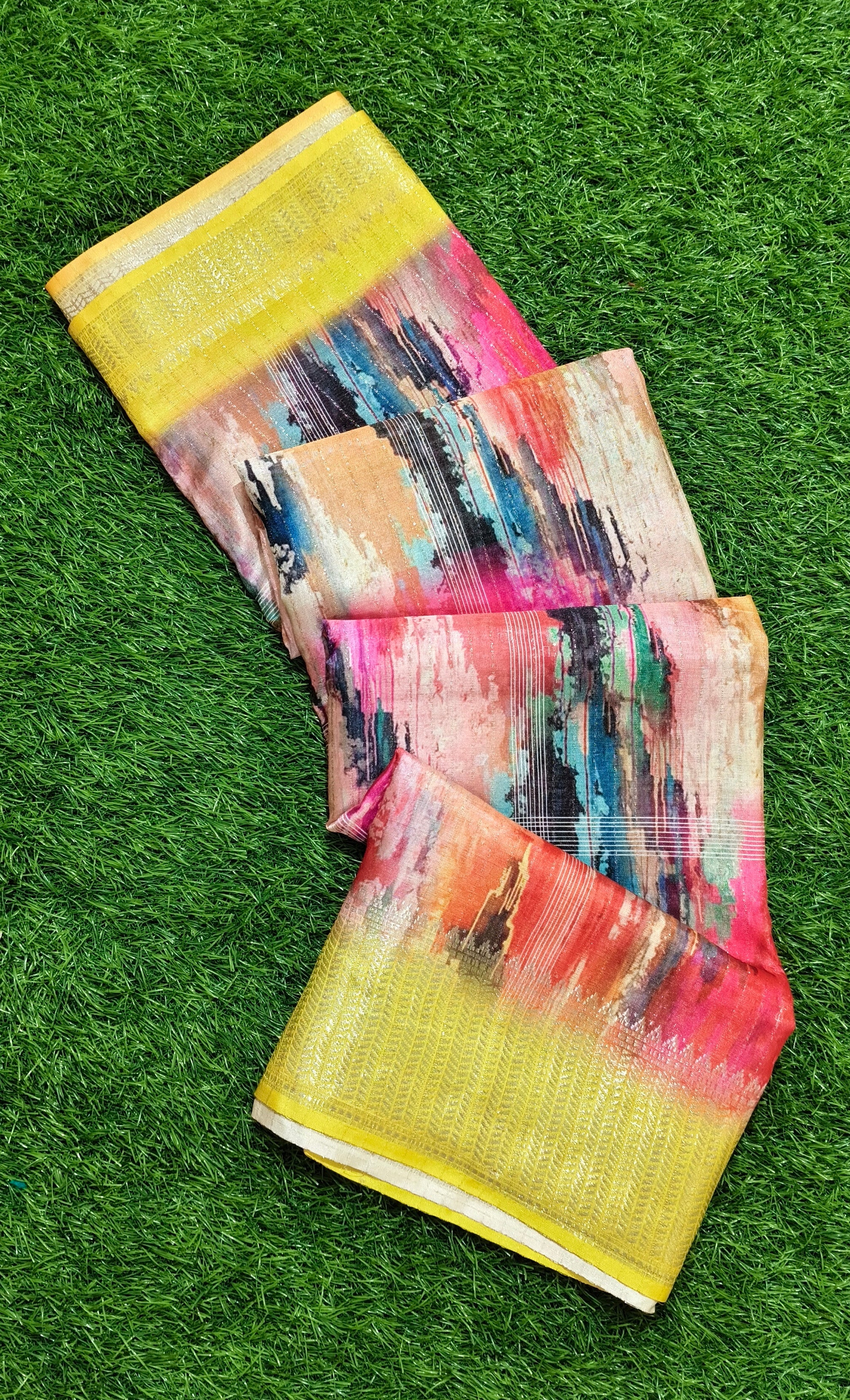 Abstract Multi-Color Saree