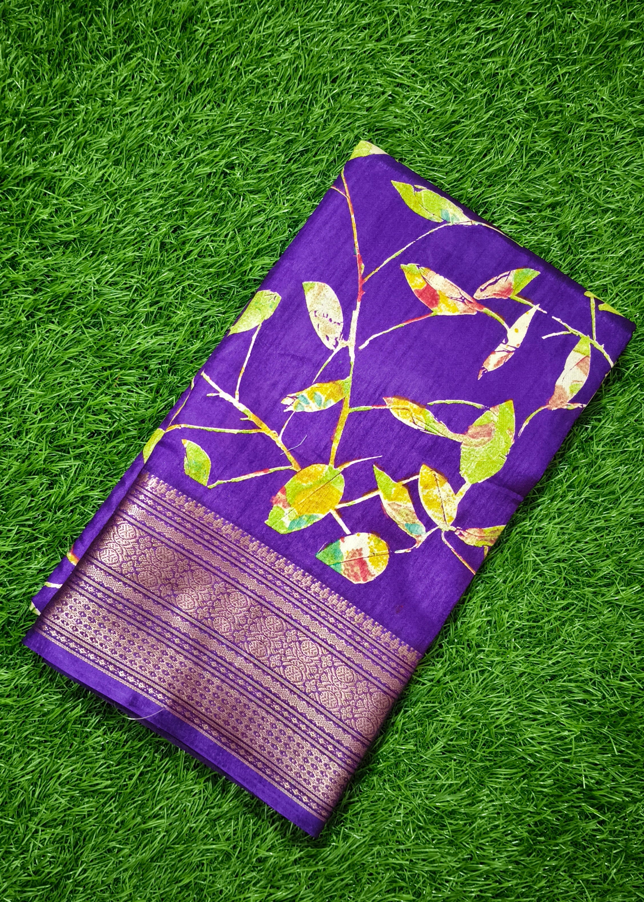 Vibrant Purple & Gold Saree